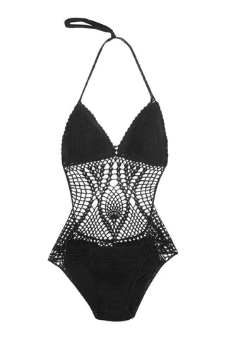The Poetic License cutout crocheted cotton-blend swimsuit